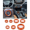 image:imageSavadicar CKT01 Billet Aluminum Control Knob Trim Sets Headlight4WDHVAC Climate Control Knob Ring Bezels Air ConditionerRadio Switch Cover for 20212025 Ford Bronco Interior Accessories PinkOrange