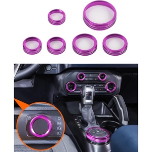 image:imageSavadicar CKT01 Billet Aluminum Control Knob Trim Sets Headlight4WDHVAC Climate Control Knob Ring Bezels Air ConditionerRadio Switch Cover for 20212025 Ford Bronco Interior Accessories PinkPurple