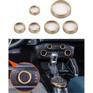 image:imageSavadicar CKT01 Billet Aluminum Control Knob Trim Sets Headlight4WDHVAC Climate Control Knob Ring Bezels Air ConditionerRadio Switch Cover for 20212025 Ford Bronco Interior Accessories PinkGold