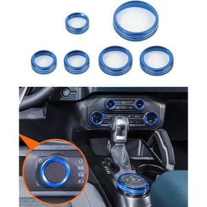 image:imageSavadicar CKT01 Billet Aluminum Control Knob Trim Sets Headlight4WDHVAC Climate Control Knob Ring Bezels Air ConditionerRadio Switch Cover for 20212025 Ford Bronco Interior Accessories PinkBlue