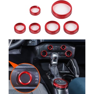 image:imageSavadicar CKT01 Billet Aluminum Control Knob Trim Sets Headlight4WDHVAC Climate Control Knob Ring Bezels Air ConditionerRadio Switch Cover for 20212025 Ford Bronco Interior Accessories PinkRed
