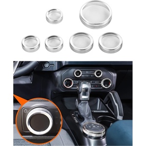 image:imageSavadicar CKT01 Billet Aluminum Control Knob Trim Sets Headlight4WDHVAC Climate Control Knob Ring Bezels Air ConditionerRadio Switch Cover for 20212025 Ford Bronco Interior Accessories PinkSilver