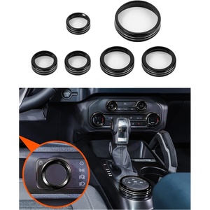 image:imageSavadicar CKT01 Billet Aluminum Control Knob Trim Sets Headlight4WDHVAC Climate Control Knob Ring Bezels Air ConditionerRadio Switch Cover for 20212025 Ford Bronco Interior Accessories PinkBlack